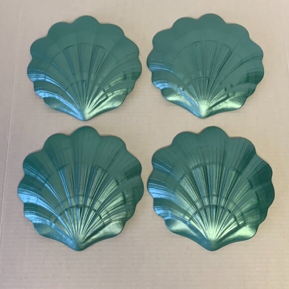 Set of 4 Princess House Sell Plates 1479 Dish Teal in Colour Made in Turkey NEW - Picture 2 of 13